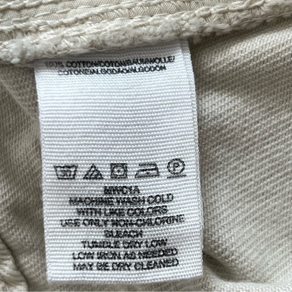 We The Free Women's Khaki Denim Mini Skirt Size 30 Casual Distressed Frayed Hem - Picture 8 of 14